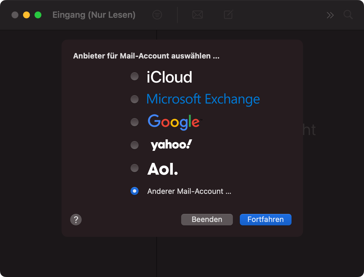 Anbieter Mail-Account
