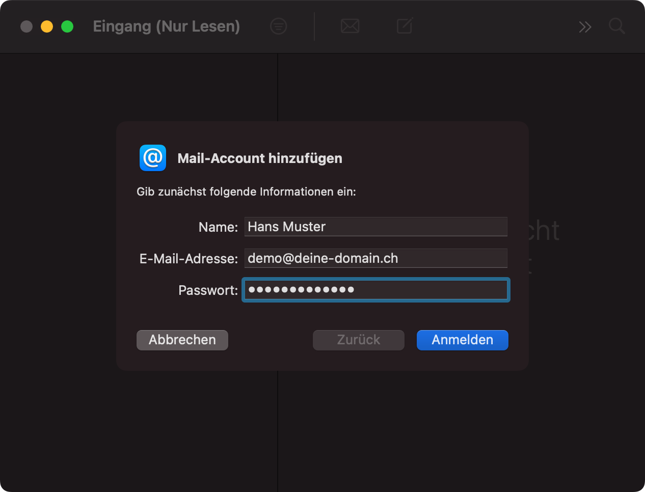 Mail-Account hinzufügen