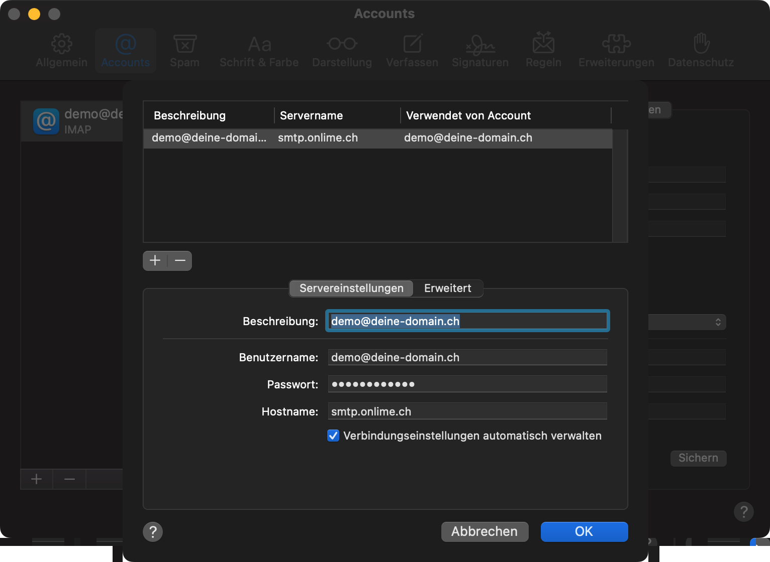 Beschreibung SMTP-Server
