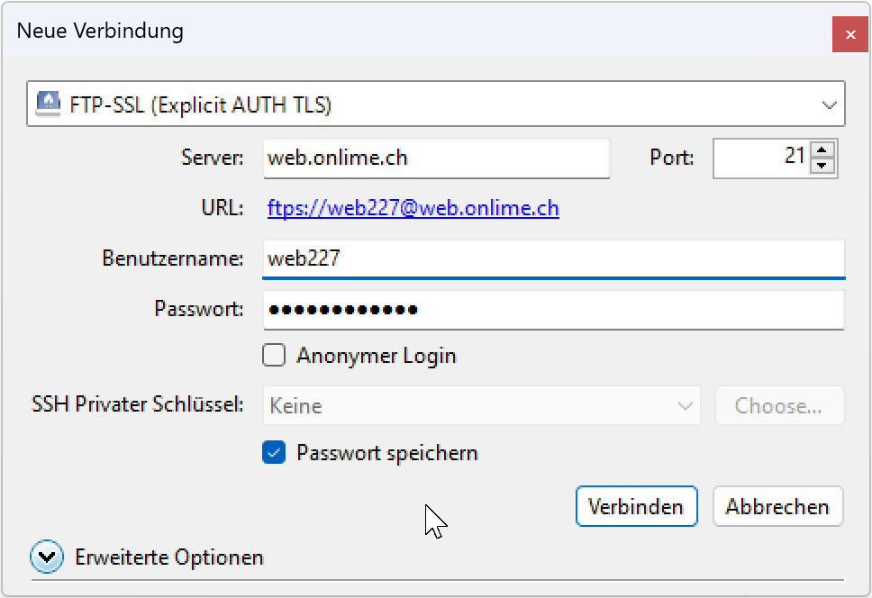 Neue Verbindung