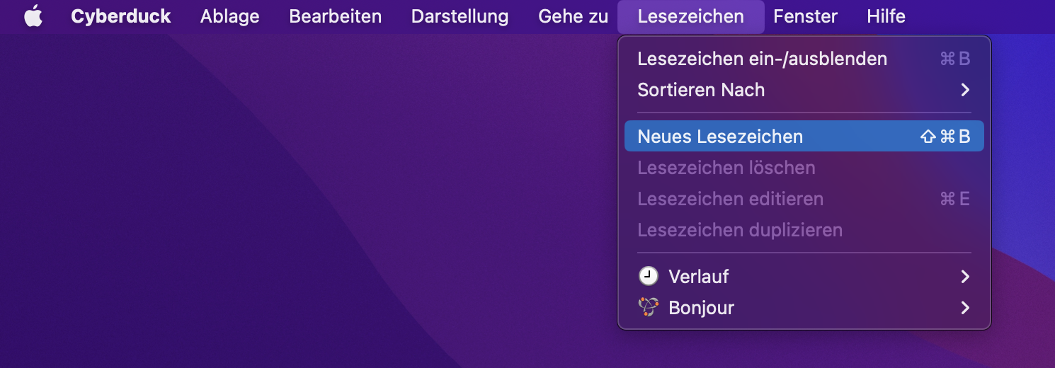Neues Lesezeichen