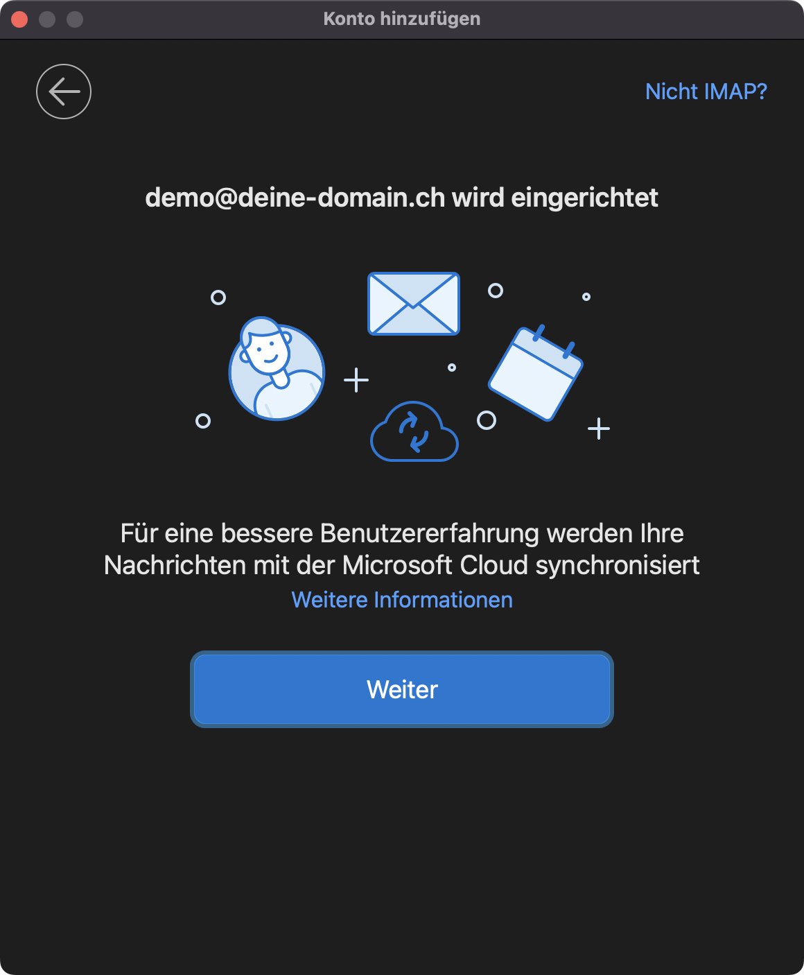 Bestätigung Einrichtung