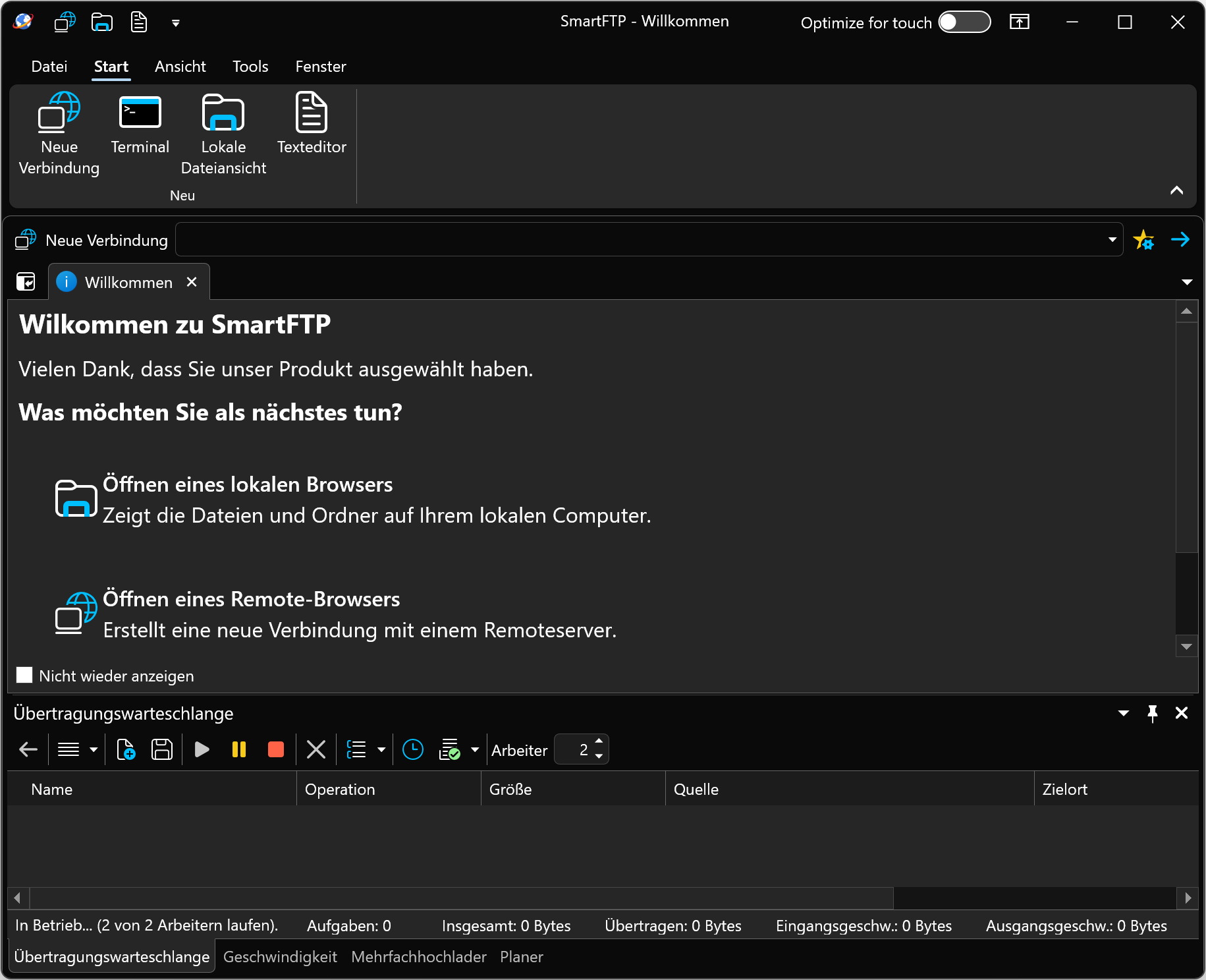 SmartFTP Oberfläche