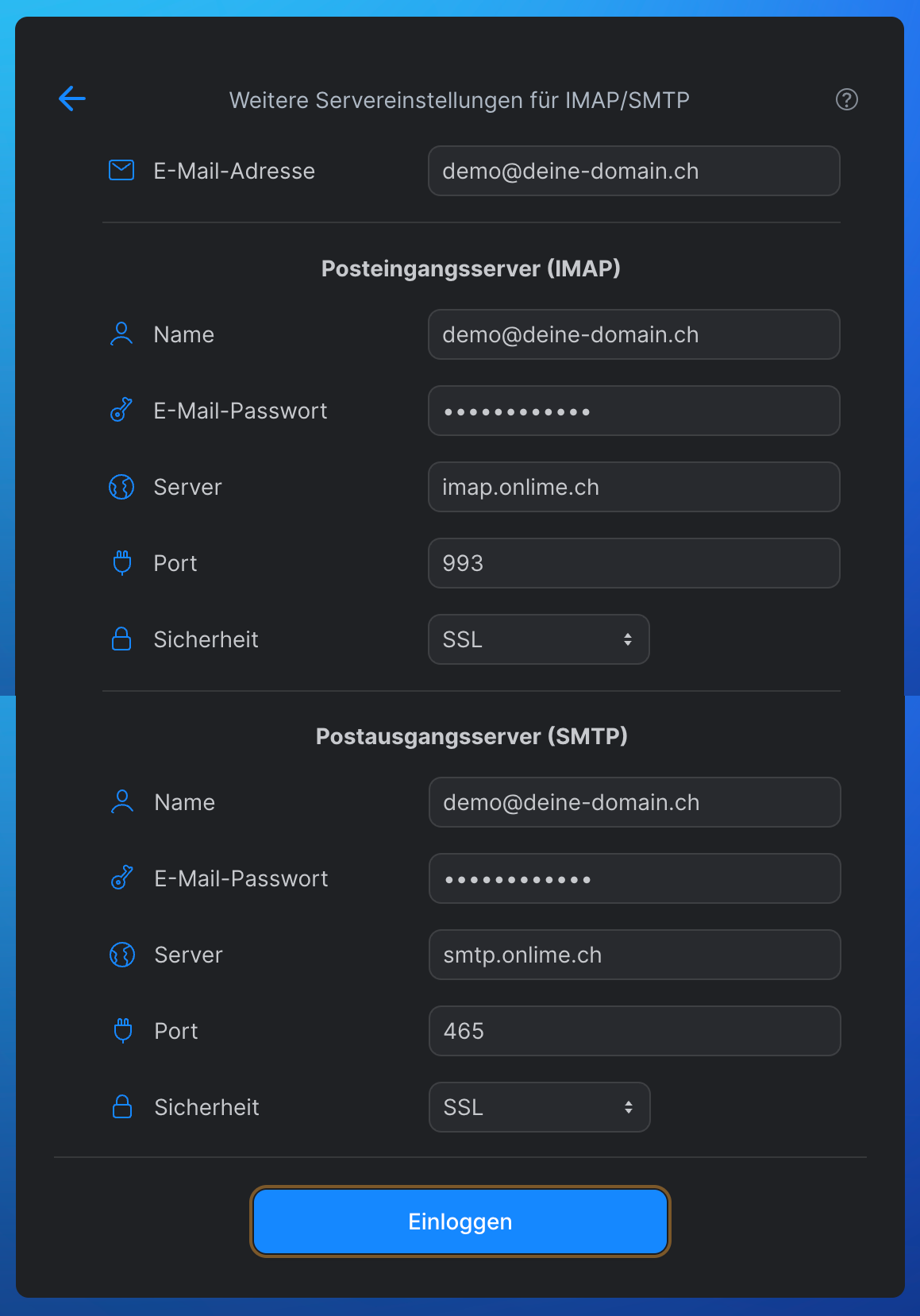 Servereinstellungen