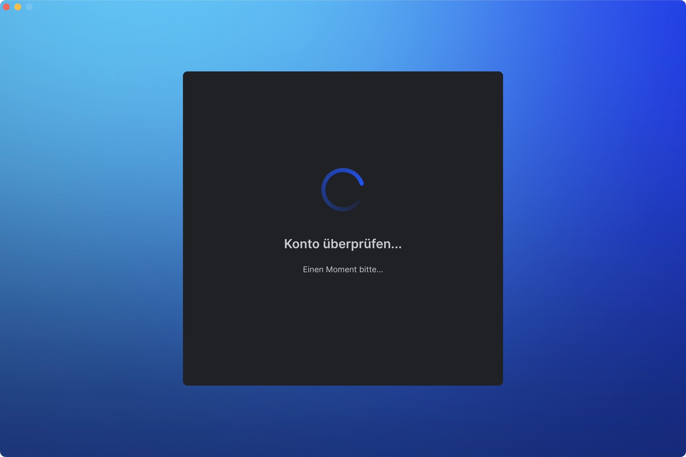 Konto überprüfen...