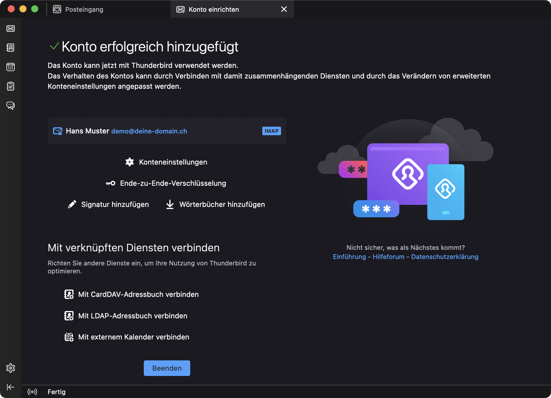 Konto erfolgreich hinzugefügt