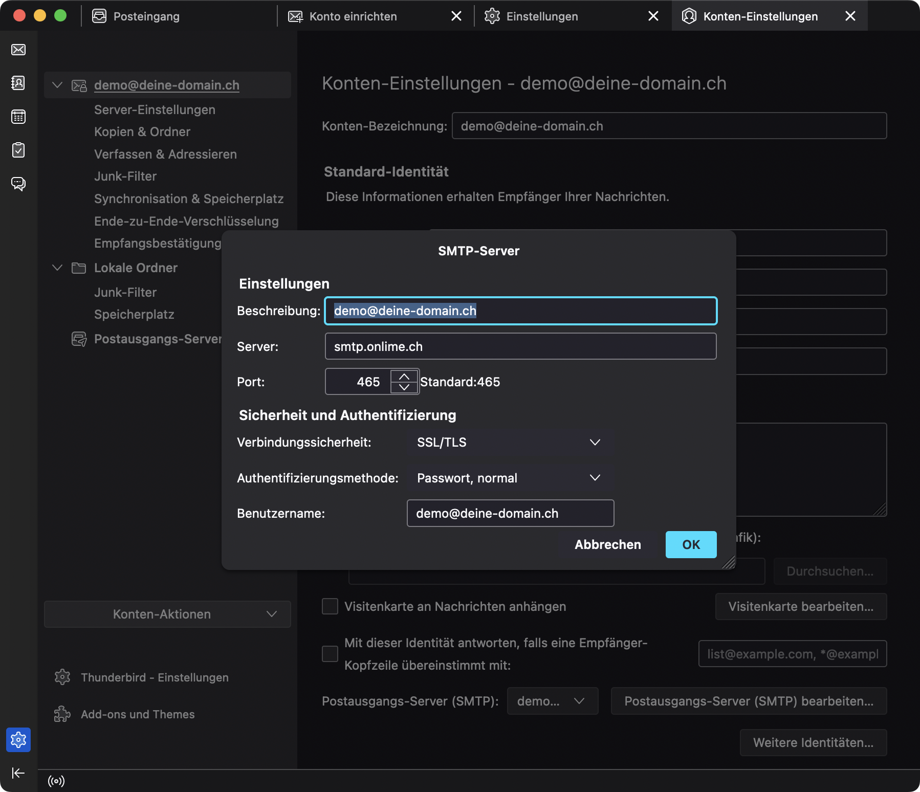 Postausgangs-Server (SMTP)