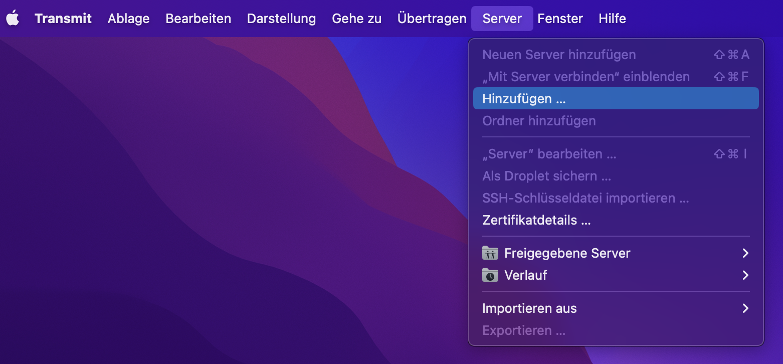 Server hinzufügen