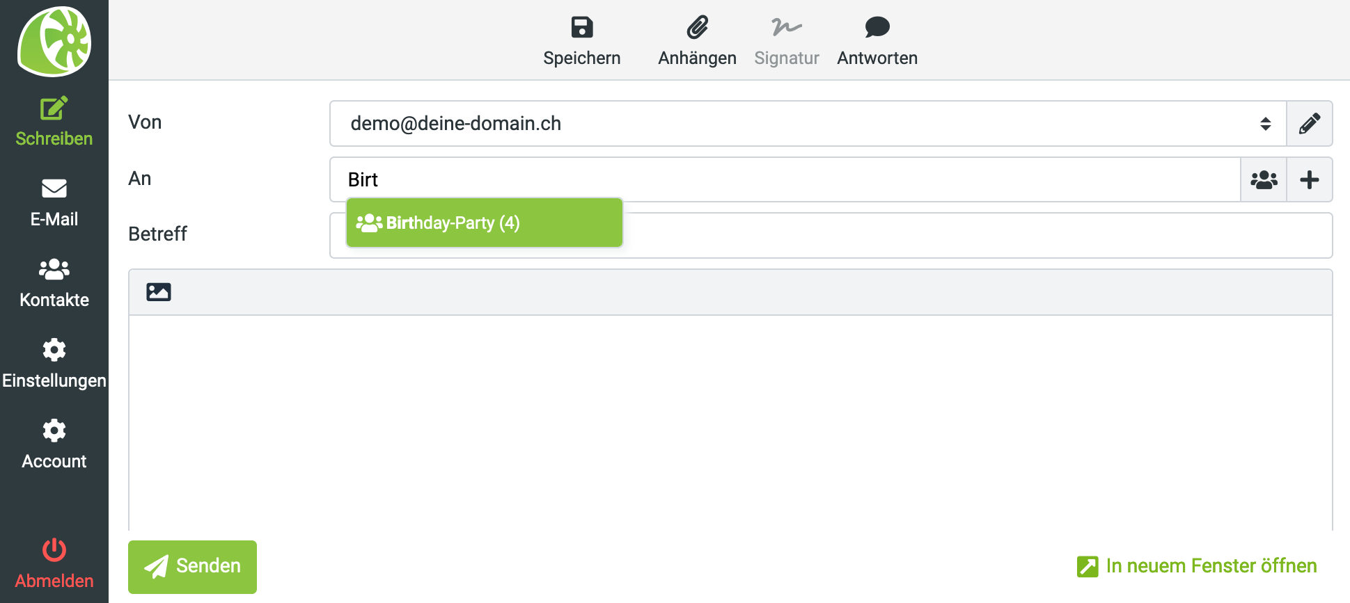 Adressbuch mit Gruppe