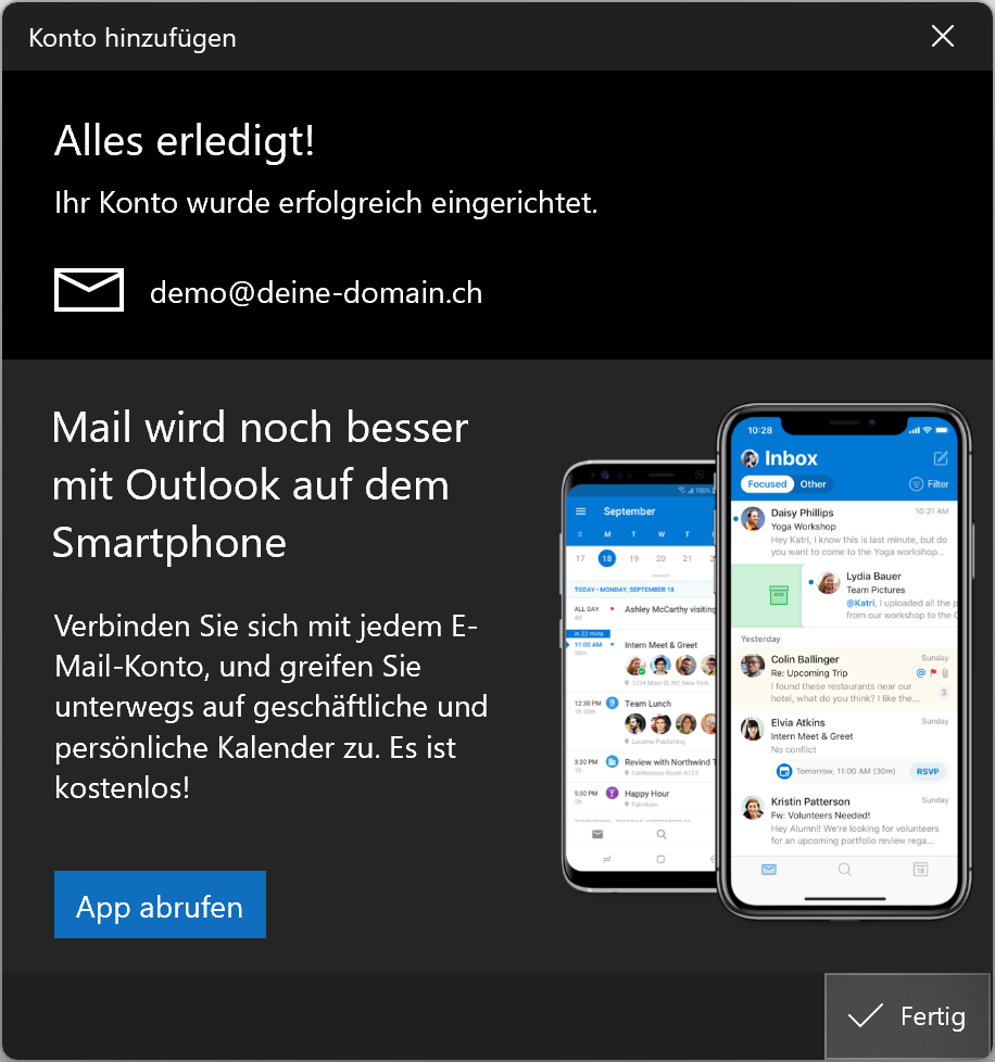 Alles fertig!