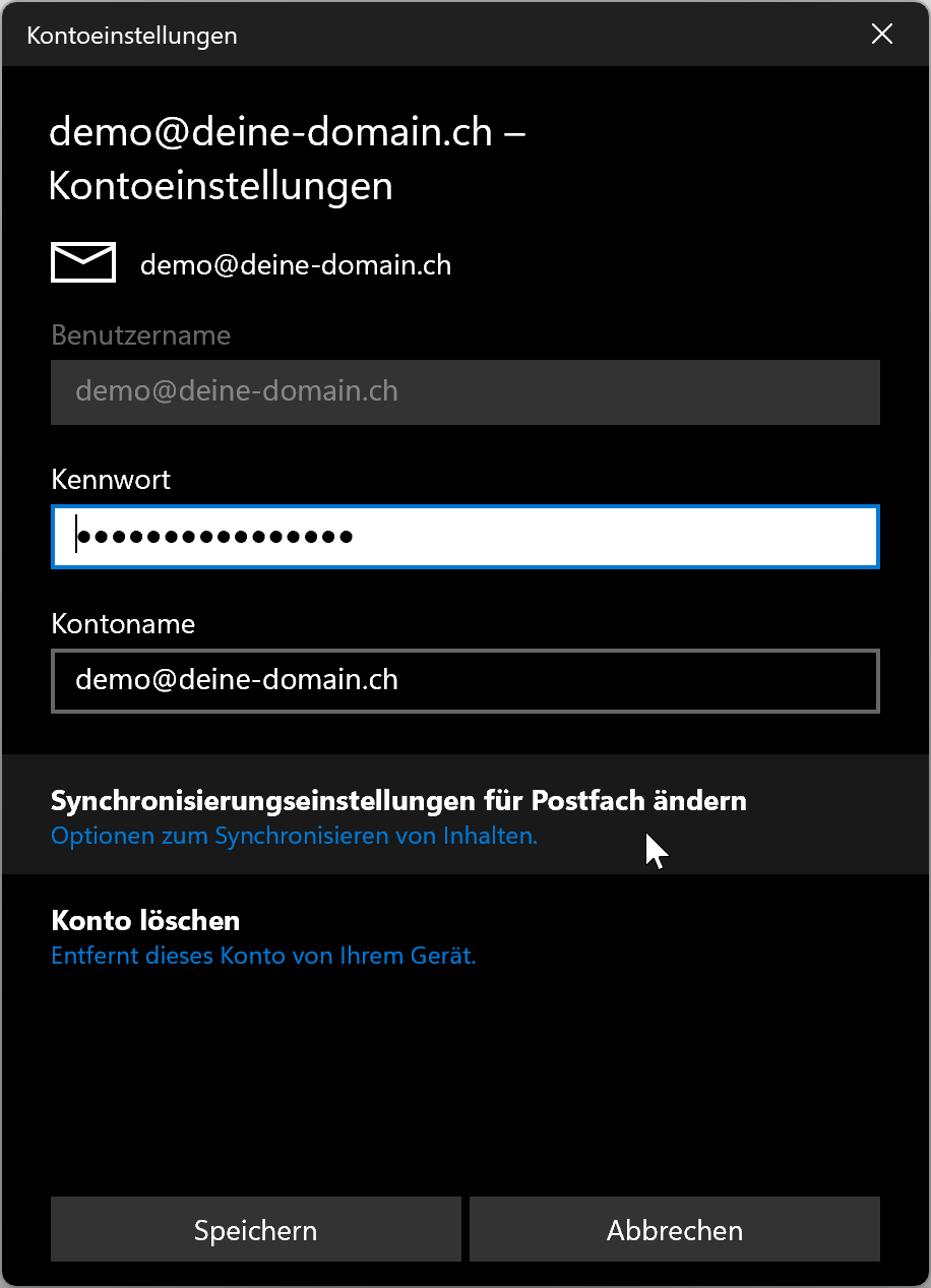 Kontoeinstellungen