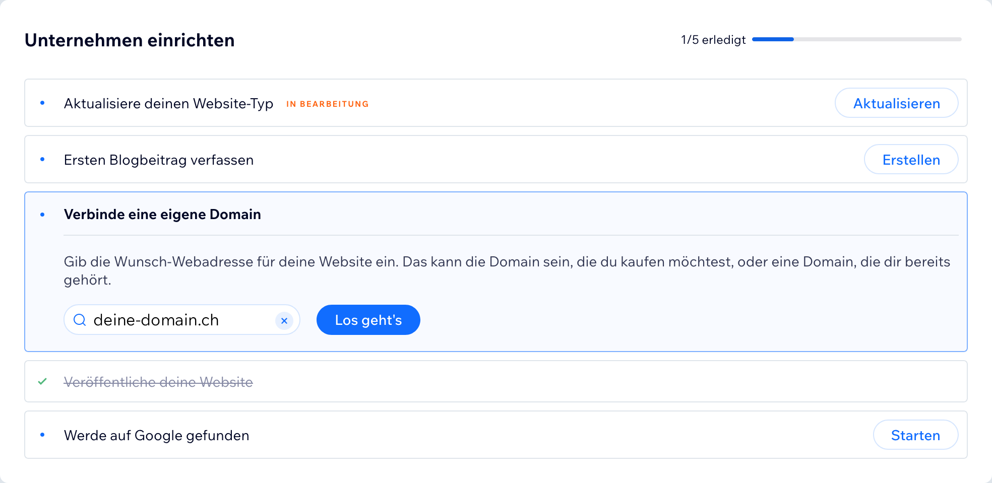 Verbinde eigene Domain